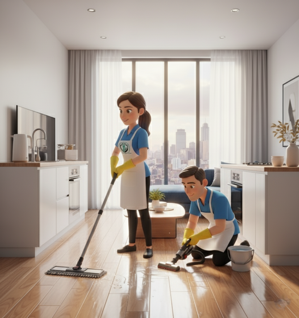 Expert mopping a hard floor