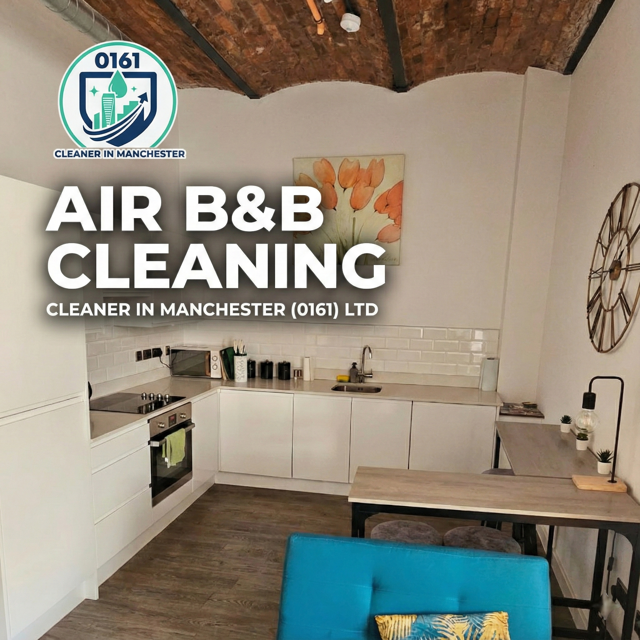 Air B&B Turnover - 2 Bedroom, 1 Bathroom, 1 Hallway, 1 Living room, 1 Kitchen, Bedding Wash & Dry for 2 Double Beds